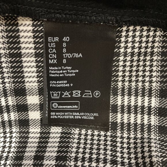 H&M Houndstooth Pants, Size 8, Pull-On Elastic Waist, Ankle Length, Pockets, NEW - Picture 10 of 12